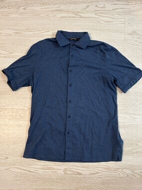 Bugatchi Men's Navy Short-Sleeve Button-Down Shirt